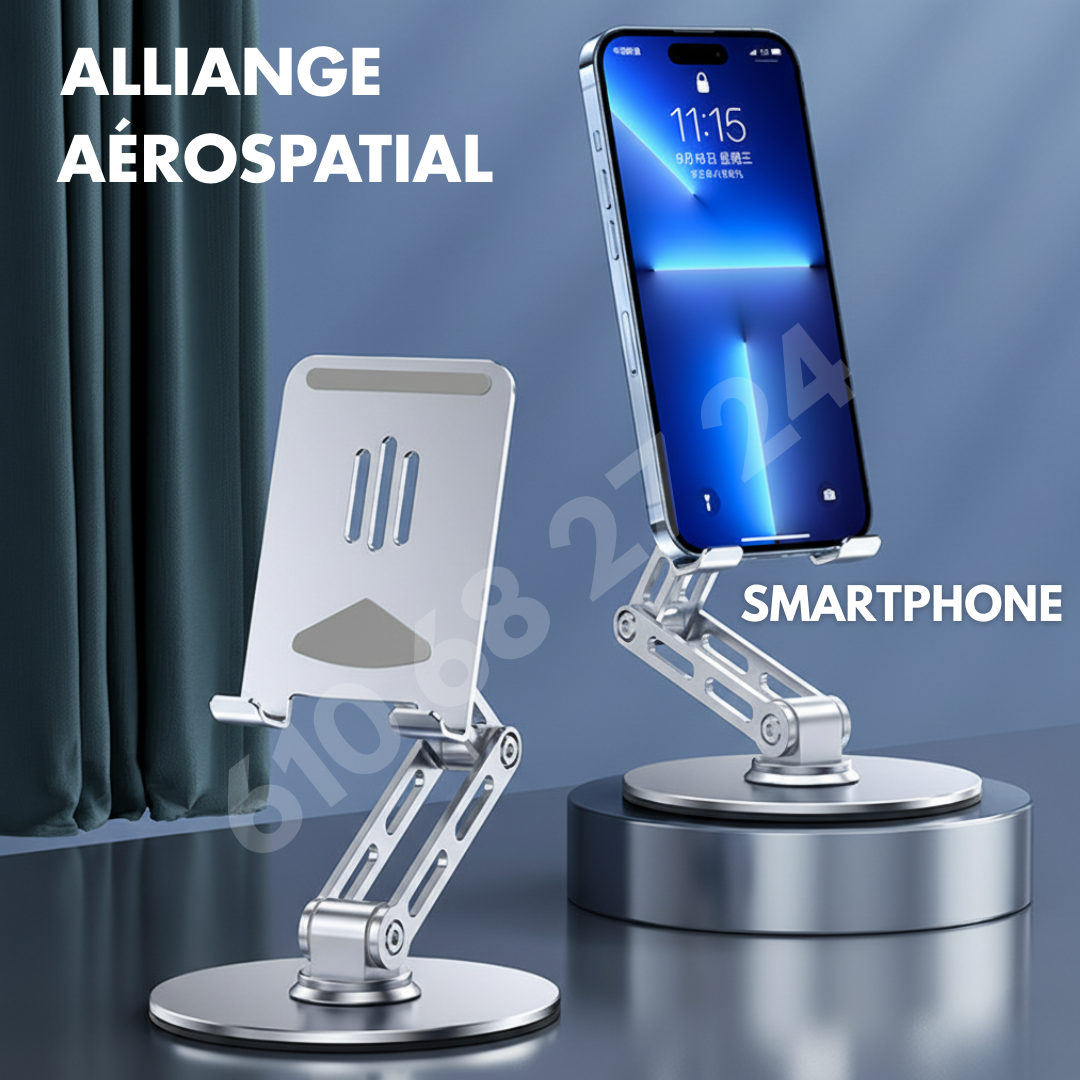 Support de téléphone en aluminium réglable à 360°