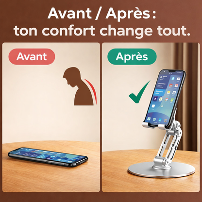 Support de téléphone en aluminium réglable à 360°