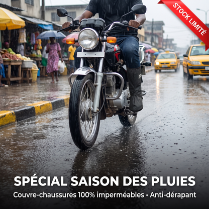 Chaussures imperméables anti-pluie — Hautes & anti-dérapantes (Moto & Marche)