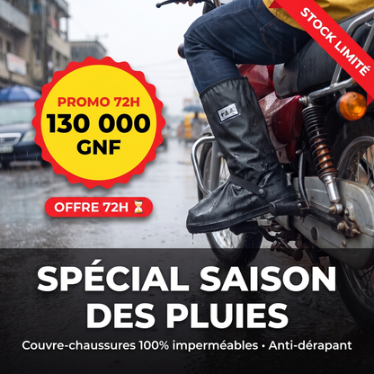Chaussures imperméables anti-pluie — Hautes & anti-dérapantes (Moto & Marche)